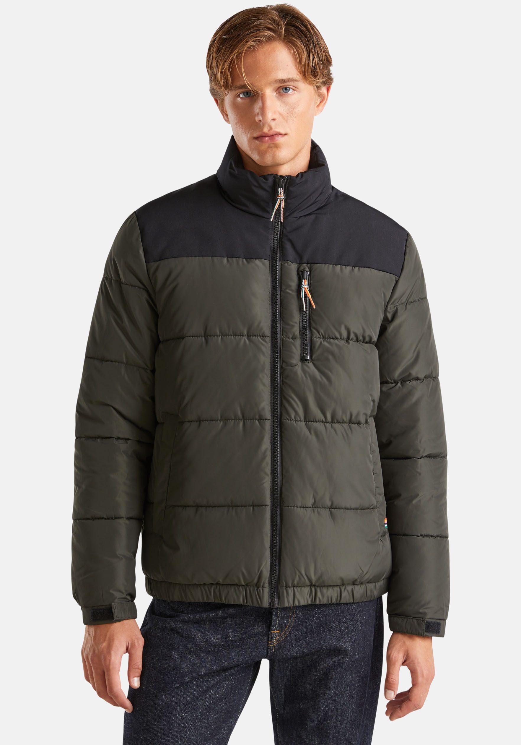 United Colors of Benetton Steppjacke mit kontrastfarbenen Einsatz