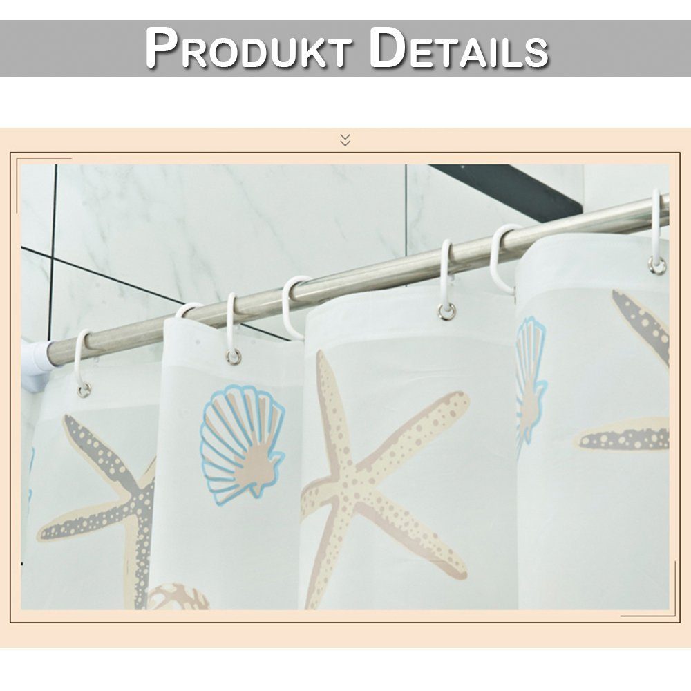 Sunicol Duschvorhang 3D Wasserdicht Badezimmer Duschvorhang, Transparent, m günstig online kaufen