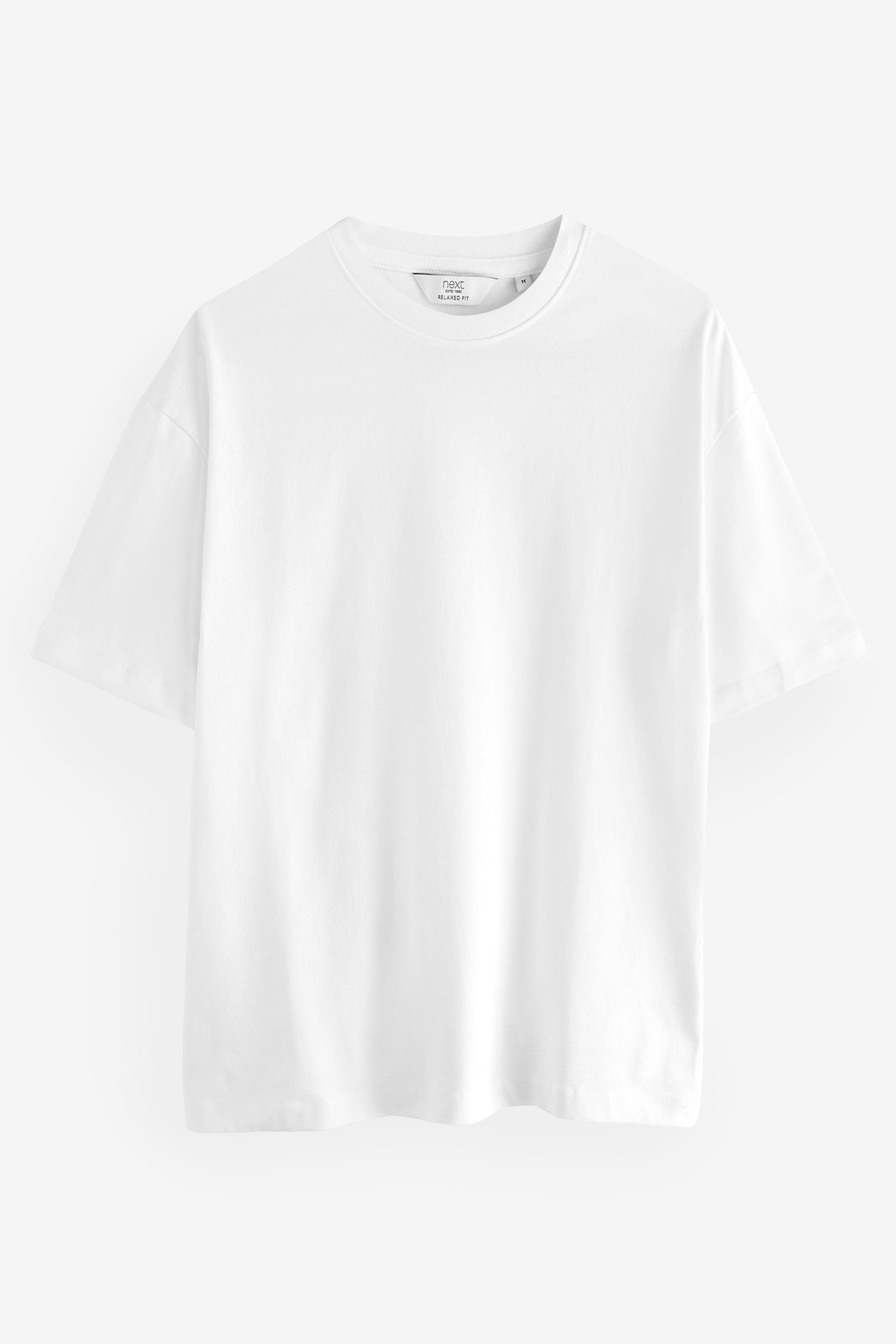 Next schweres Print-Shirt Relaxed (1-tlg) T-Shirt White Fit,