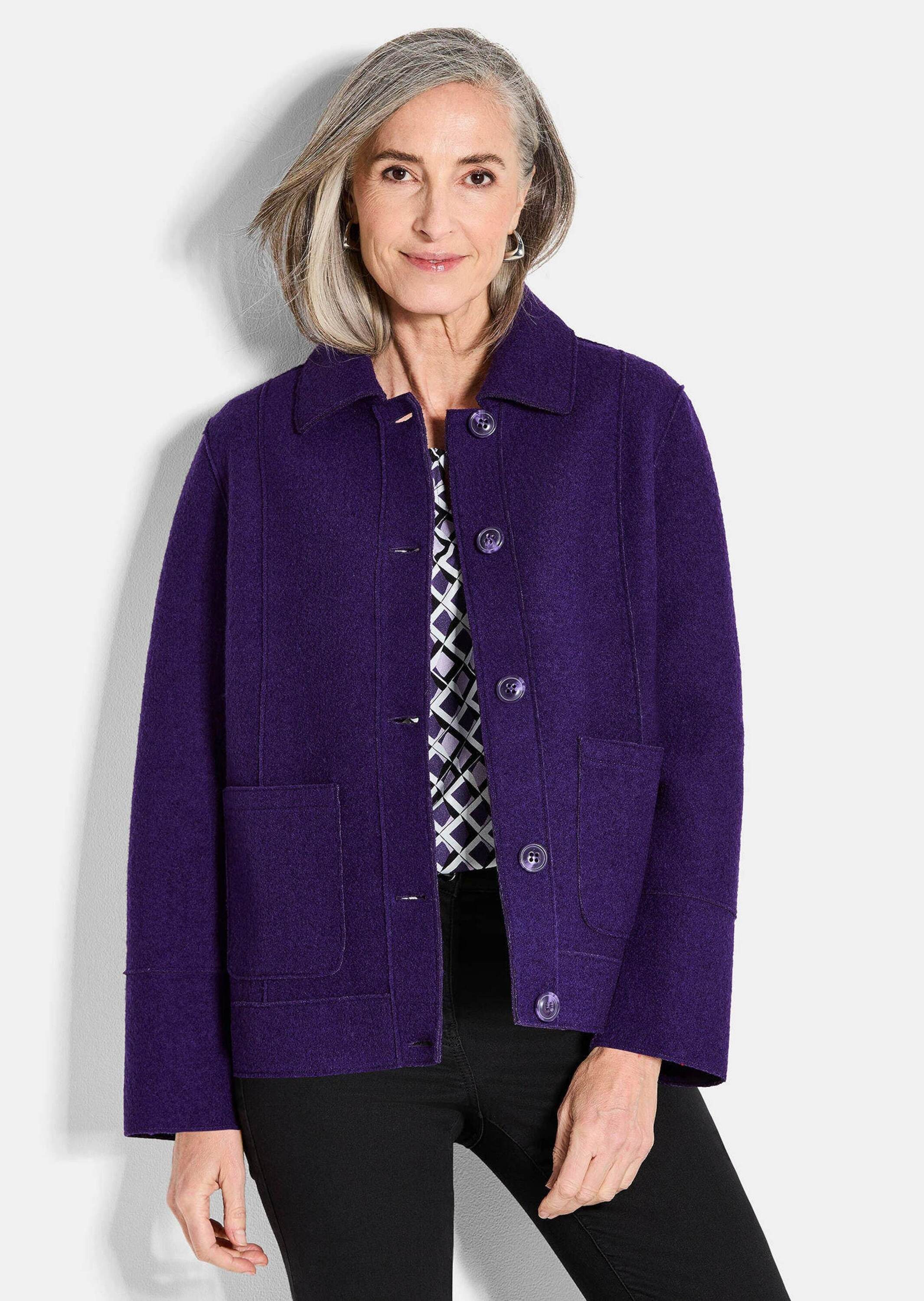 GOLDNER Outdoorjacke Elegante Wolljacke mit Hemdkragen günstig online kaufen