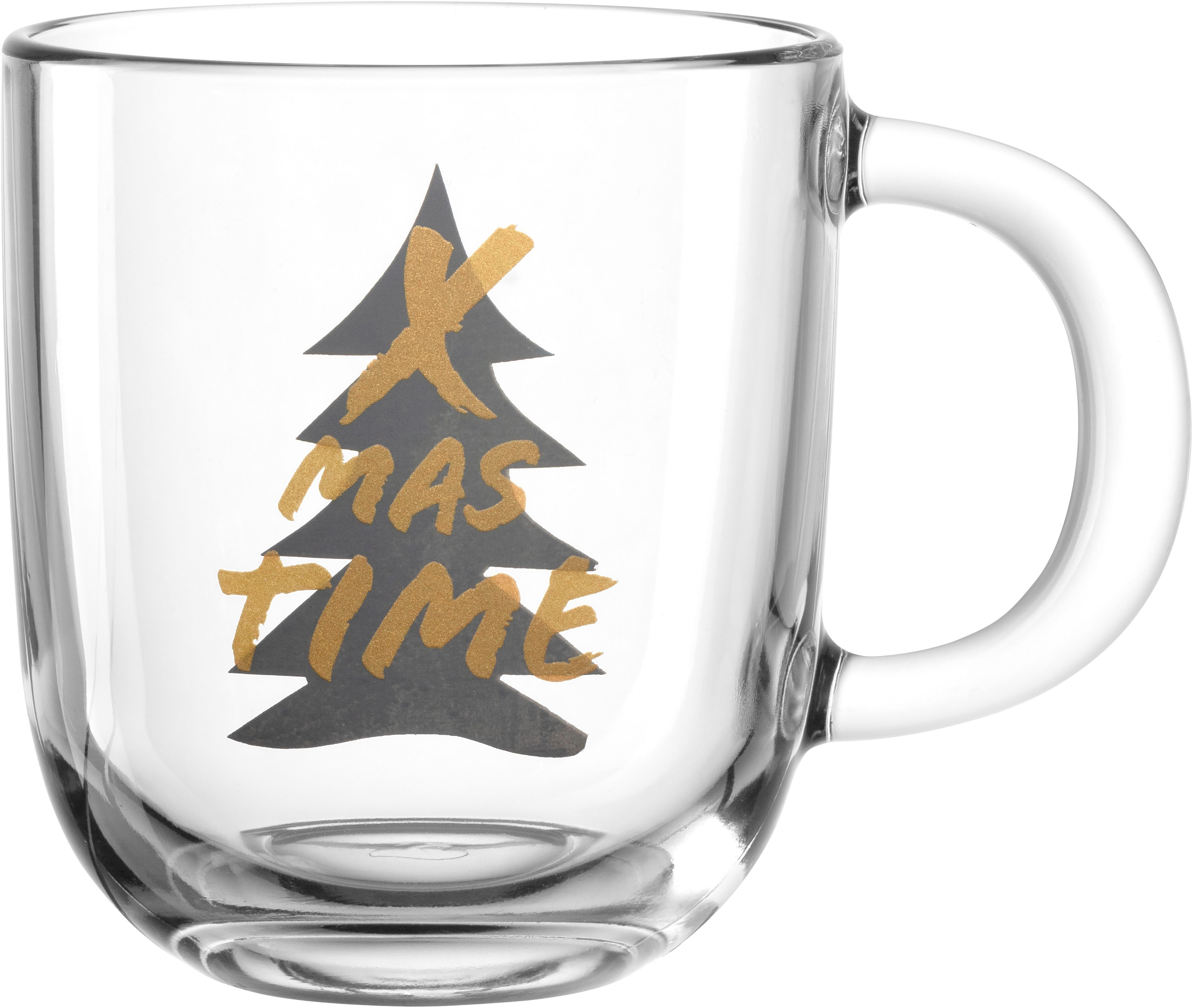 LEONARDO Tasse SILENZIO mit Spruch, Glas, -X MAS TIME-, 400ml