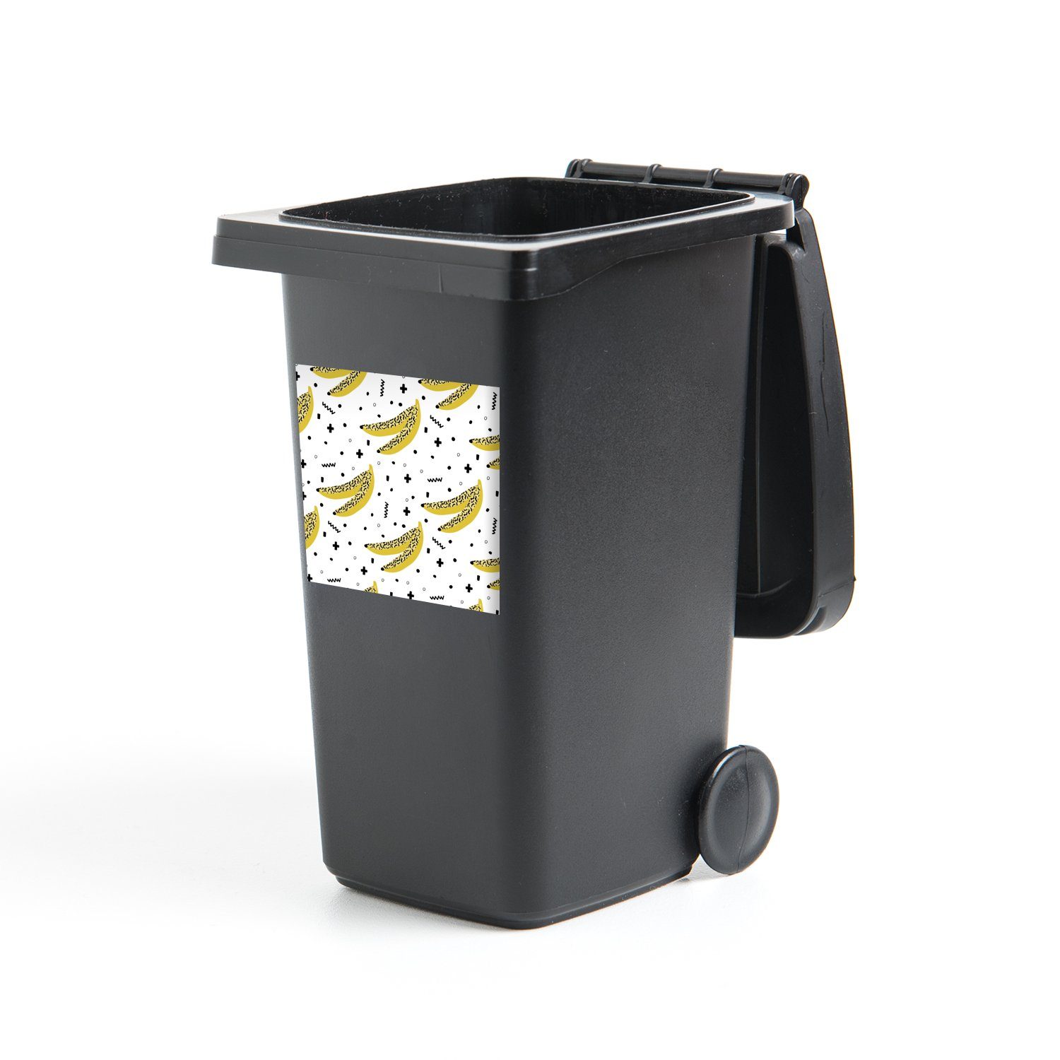 MuchoWow Wandsticker Sommer - Design - Bananen (1 St), Mülleimer-aufkleber, Mülltonne, Sticker, Container, Abfalbehälter