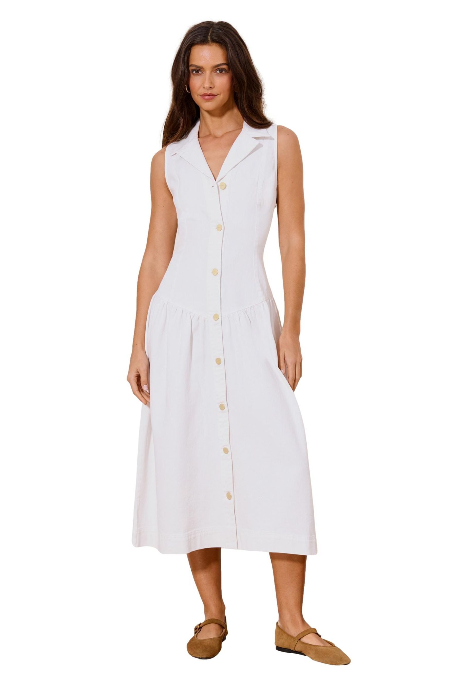 LIPSY Midikleid Lipsy Jeanskleid mit tief angesetzter Taille (1-tlg)