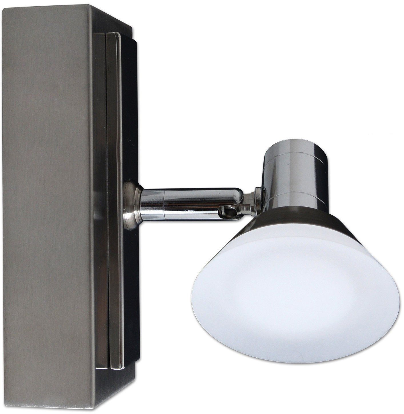 näve LED Wandleuchte Jericho, LED fest integriert, Warmweiß, incl. Leuchtmittel 1x LED 20W, Metall/Glas, chrom