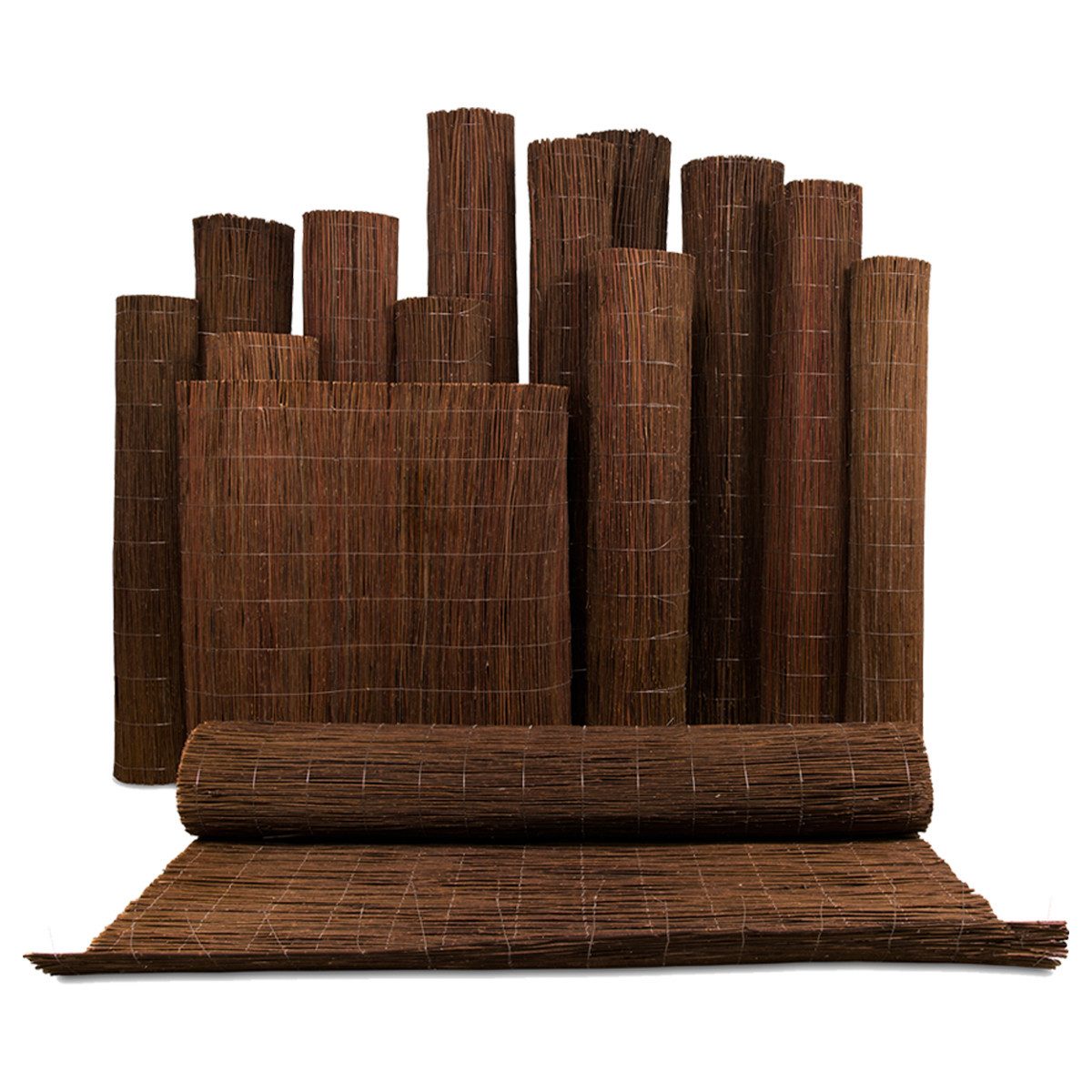 Weidenzaun Weidenmatte Höhe: 170 - 180 cm x 3-5 m Sichtschutz Weidenzaun Roysson