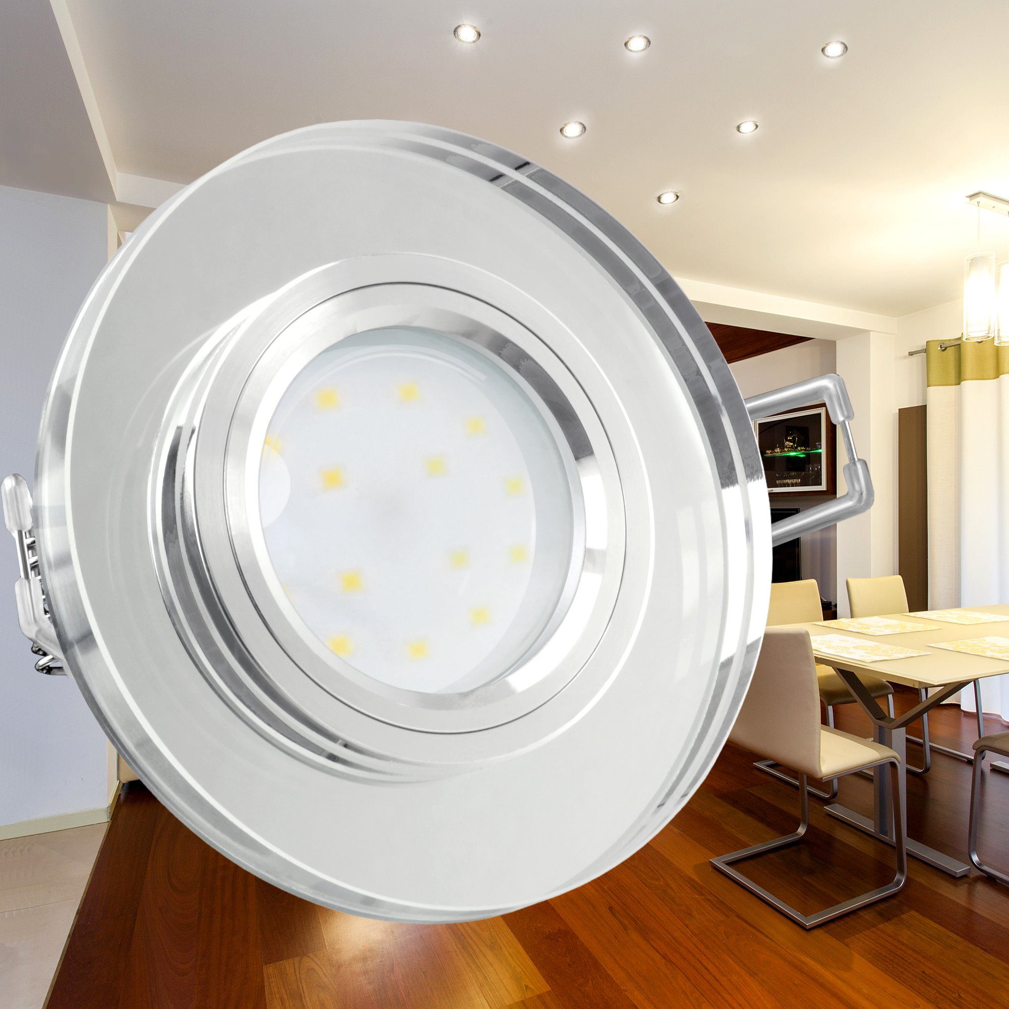 SSC-LUXon Plafonnier LED En Verre Encastrable Rond Et Noir