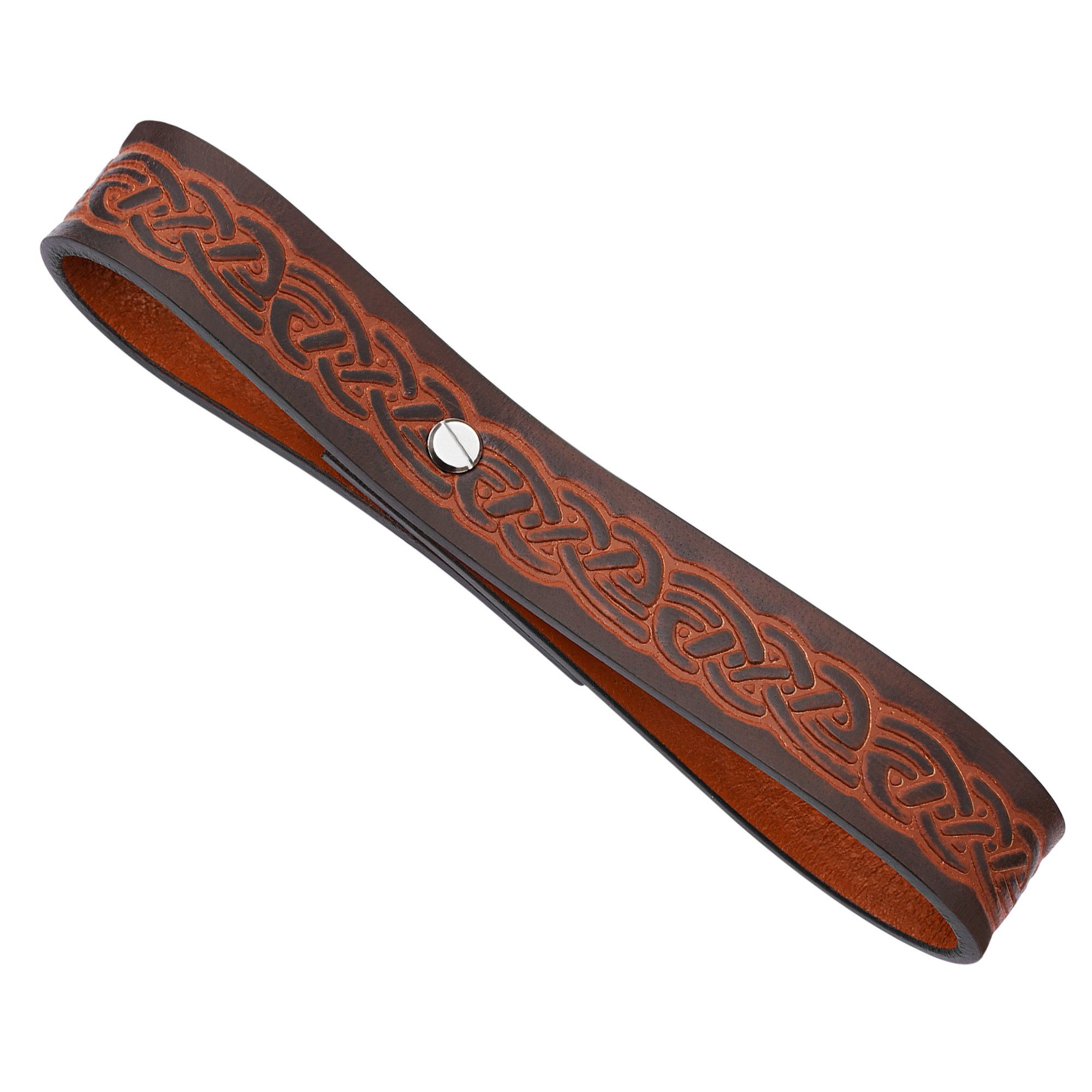 Lord Of Battles Gürtelhalter Krughalter aus Leder Gürtelhalter mit Knotenmuster - Braun