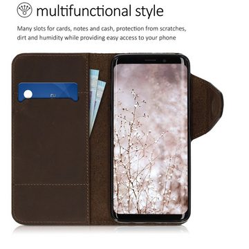 kalibri Handyhülle Hülle für Samsung Galaxy S9, Leder Schutzhülle - Handy Wallet Case Cover