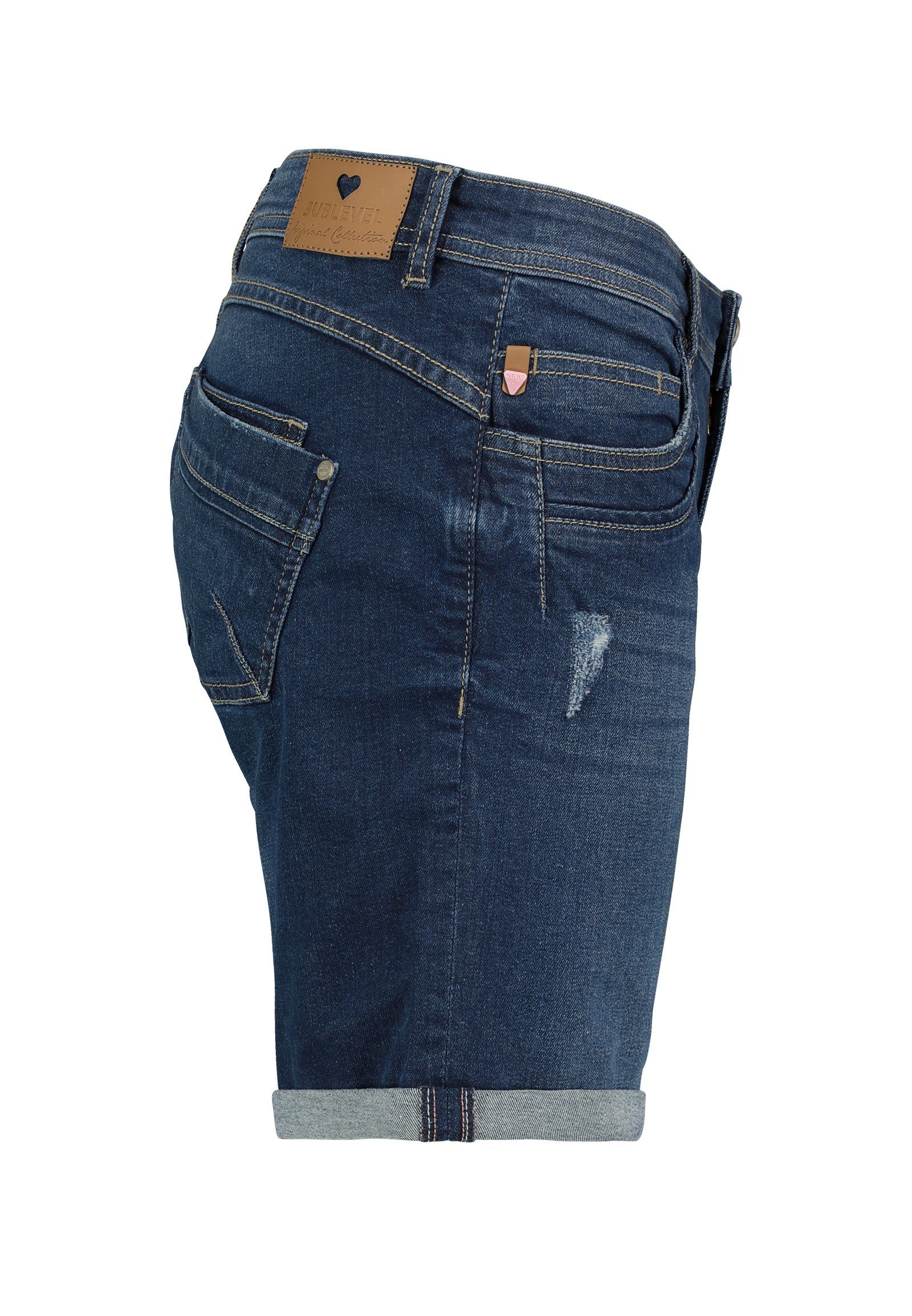 SUBLEVEL Bermudas Damen Jeans Shorts Bermuda Kurze Hose Shorts Short Denim Stretch Denim