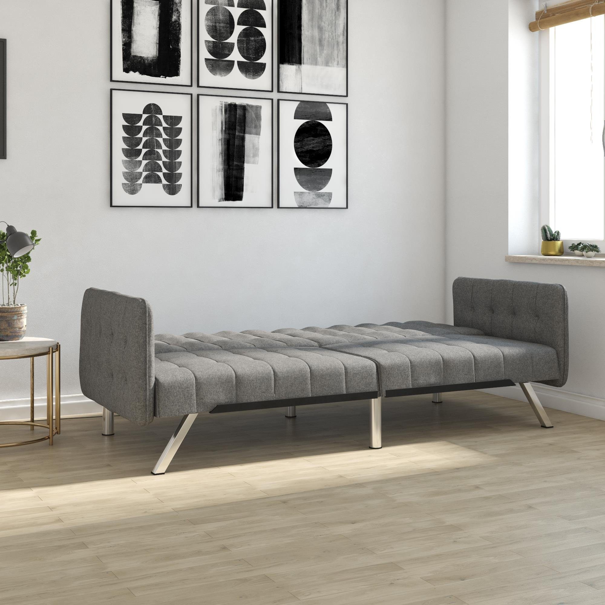 loft24 Schlafsofa Emily, Metallbeine Breite 194 cm chromfarben, in