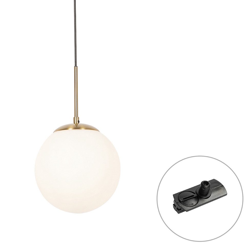 Qazqa Schienensystem-Sets Iconic flore, ohne Leuchtmittel, E27, Gold/Messing, Art Deco, Stahl, Deckenstrahler 1-flammig