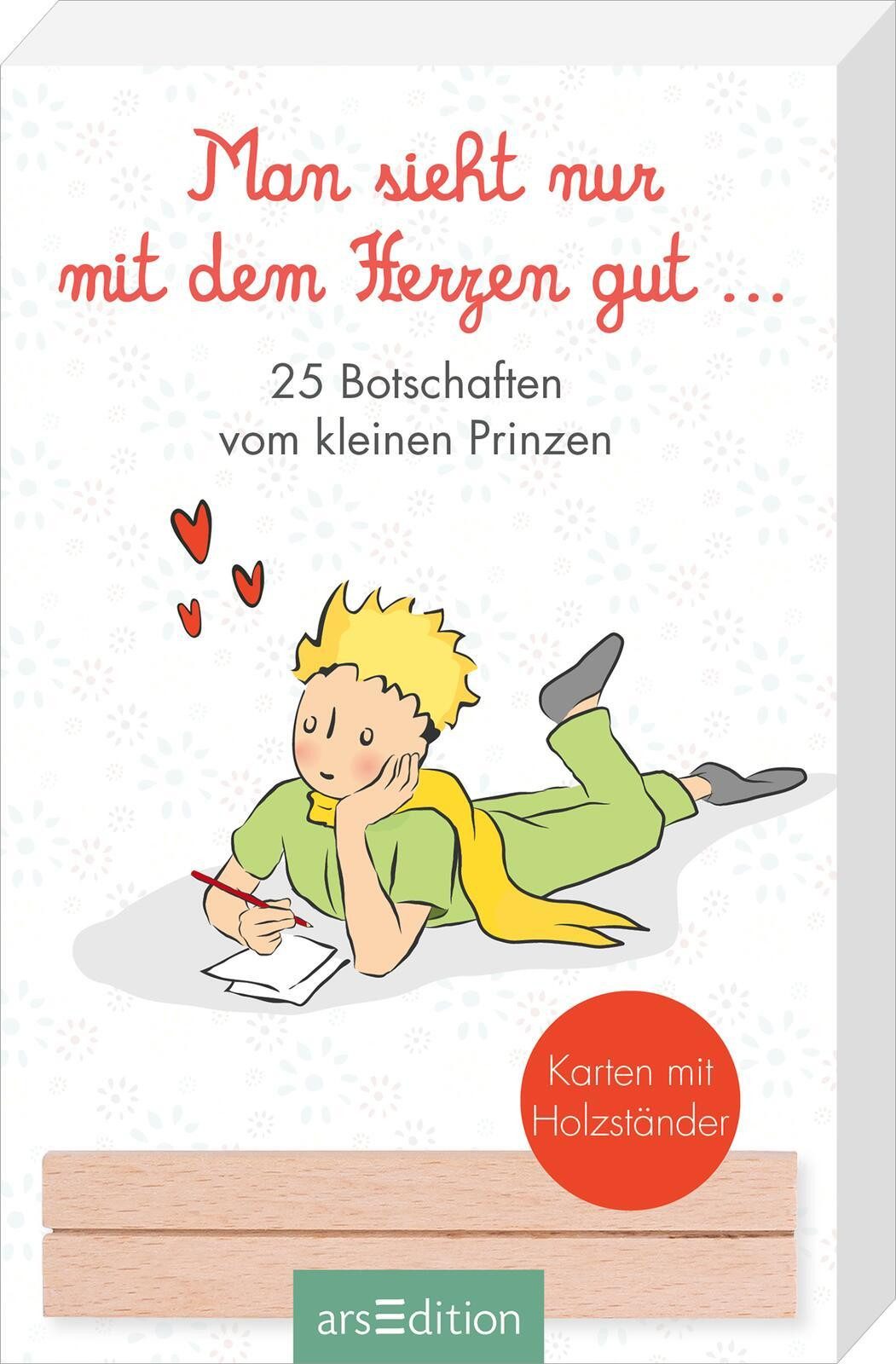 Ars Edition Поздравительные открытки Man sieht nur mit dem Herzen gut. 25 Botschaften vom kleinen Prinzen