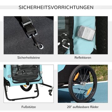 PawHut Fahrradhundeanhänger 2-in-1 Hundeanhänger, Hundebuggy max. 30 kg, Hundewagen mit Reflektoren