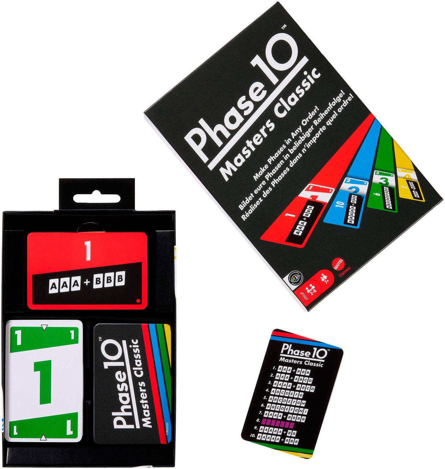 Mattel games Spiel Phase 10 Masters Classic, Kartenspiel