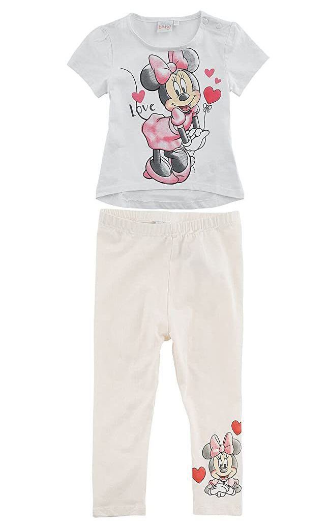 Kinder Mädchen (Gr. 50 - 92) Disney Baby T-Shirt & Bermudas Minnie Mouse T-Shirt + Hose Set Mädchen Baby Set Mini Maus Gr.62 68 