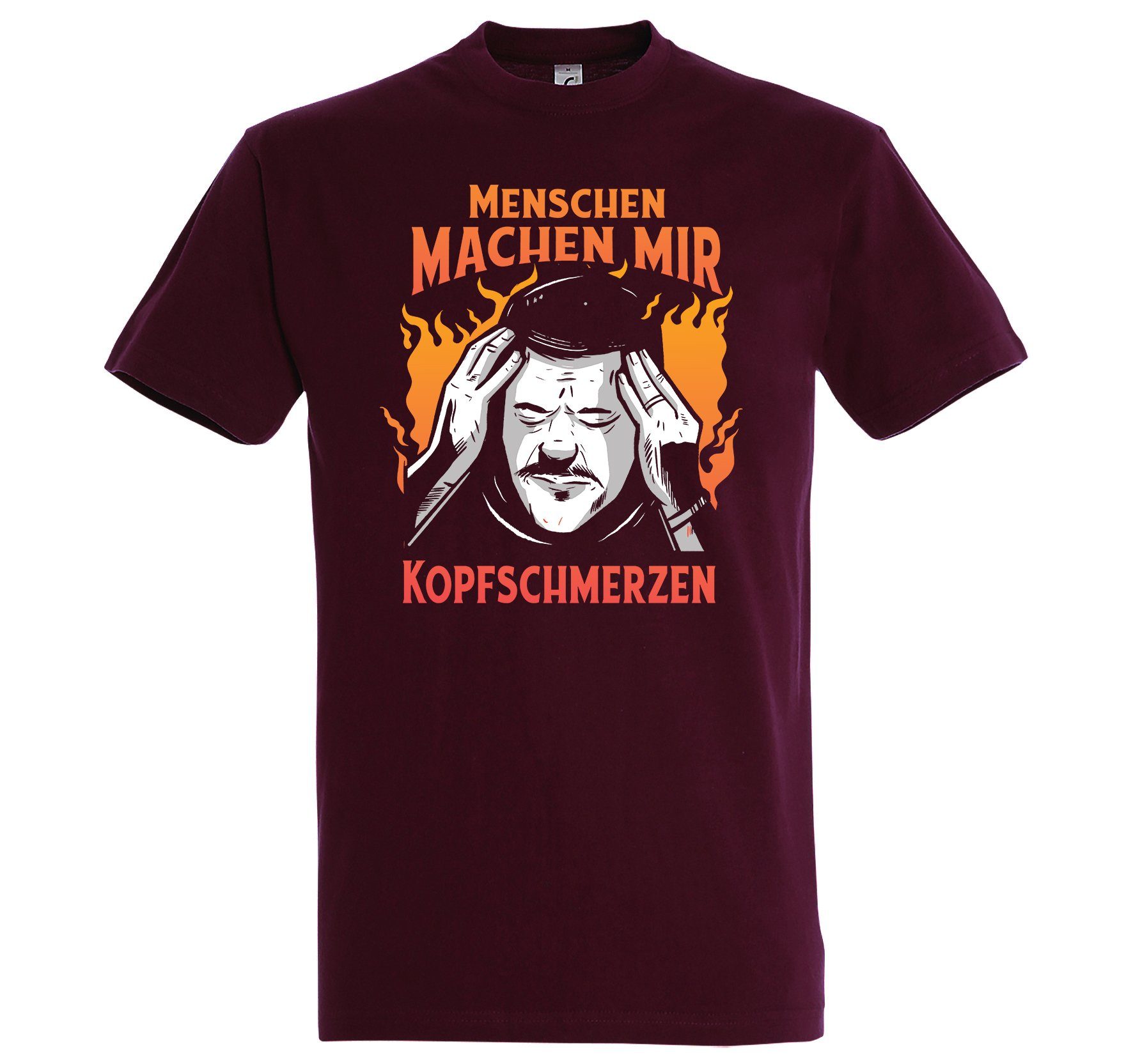 Designz Machen Spruch Mir Youth lustigem Burgund Herren mit Kopfschmerzen" "Menschen T-Shirt Print-Shirt