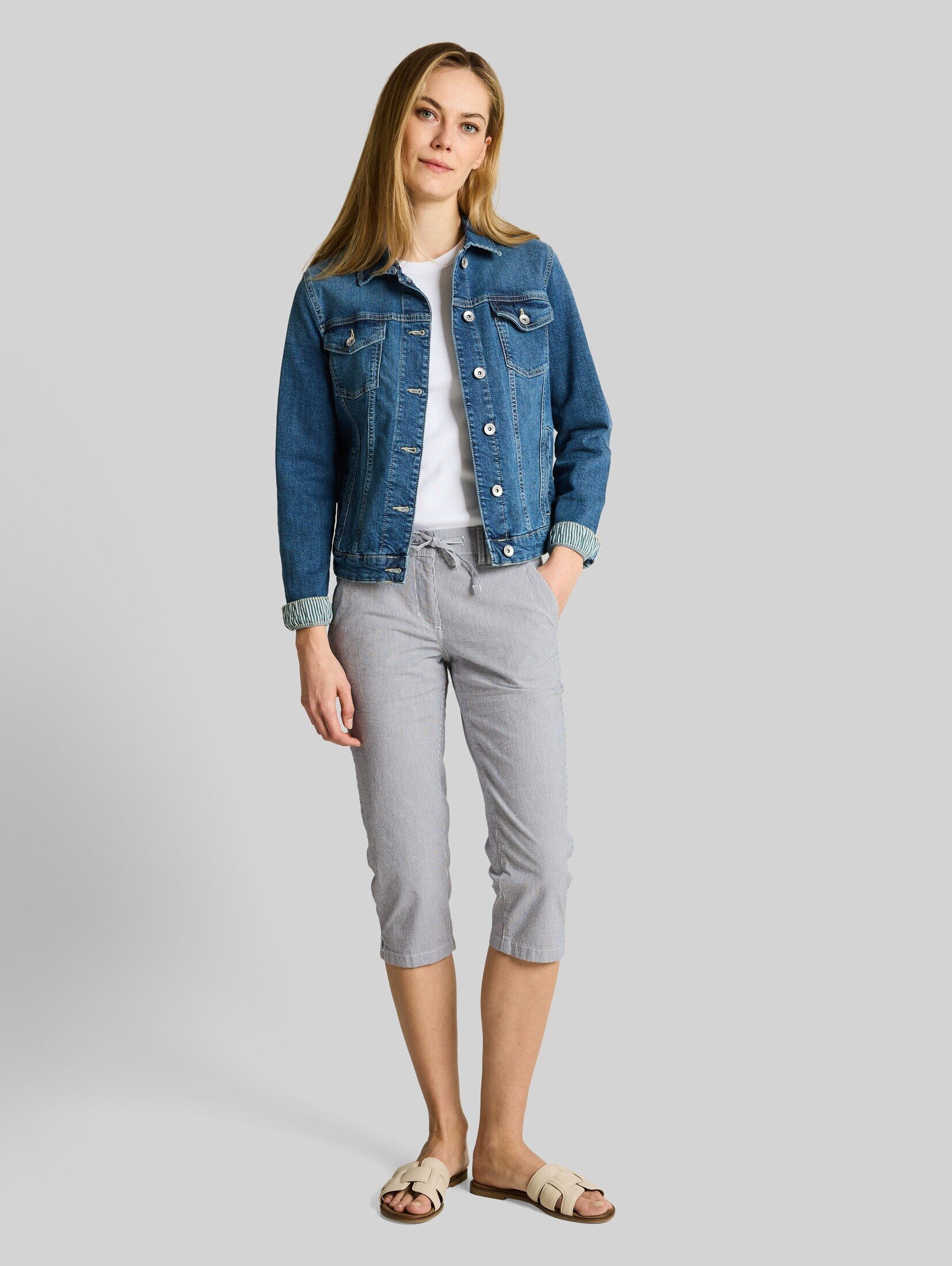 TOM TAILOR 3/4-Hose Hosen & Chino Tapered Relaxed Capri Hose mit Kordelzug