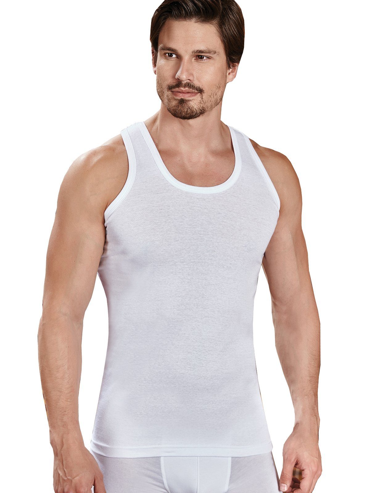 Berrak Collection Unterhemd Herren Jersey Business Achselshirt Slimfit BS1030 Weiß