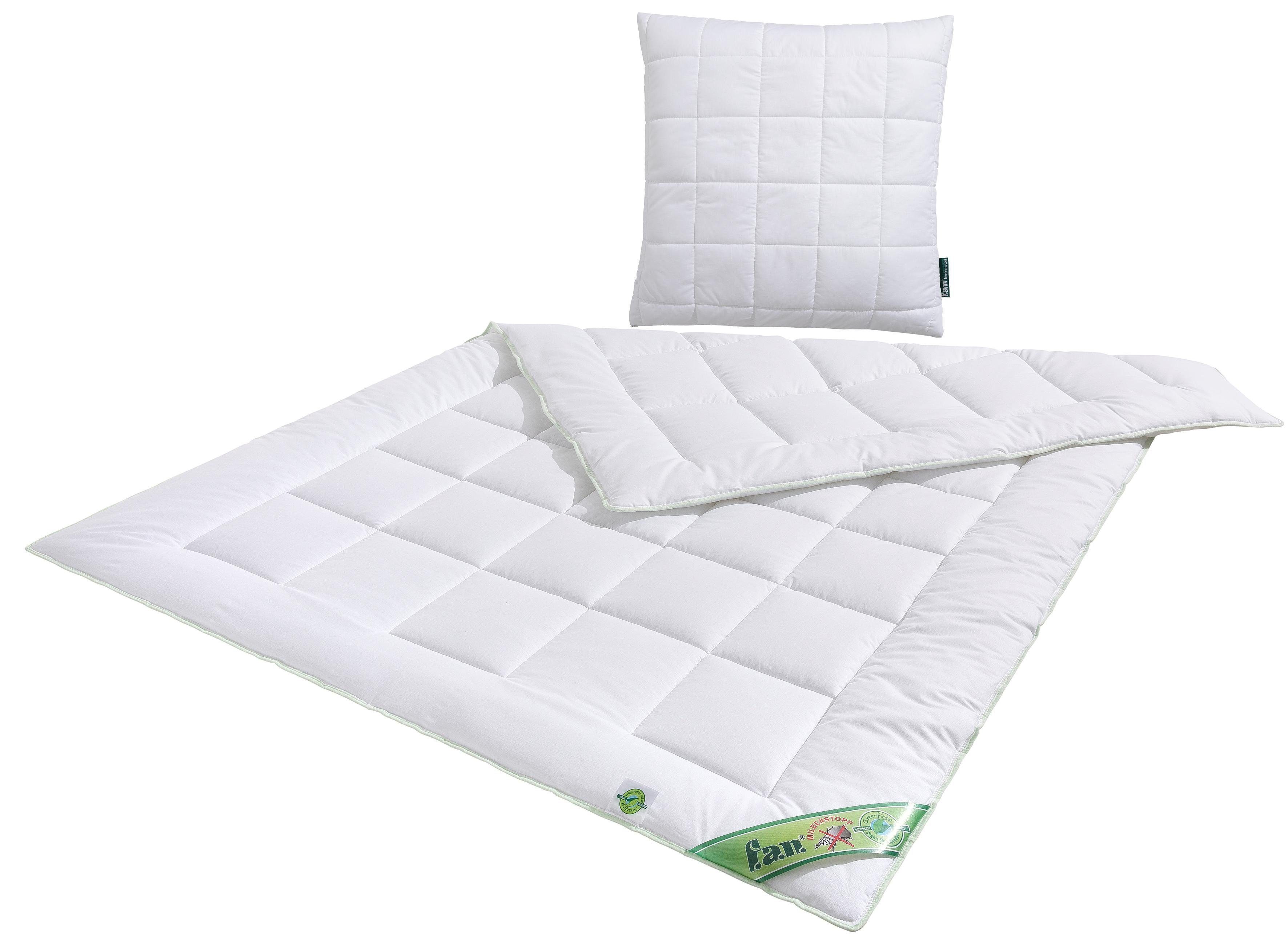 Schlafkomfort, Baumwolle Greenfirst, Faserbällchen Füllung: + f.a.n. Bezug: Kunstfaserkissen, Microfaserbettdecke (Kopfkissen), 100%
