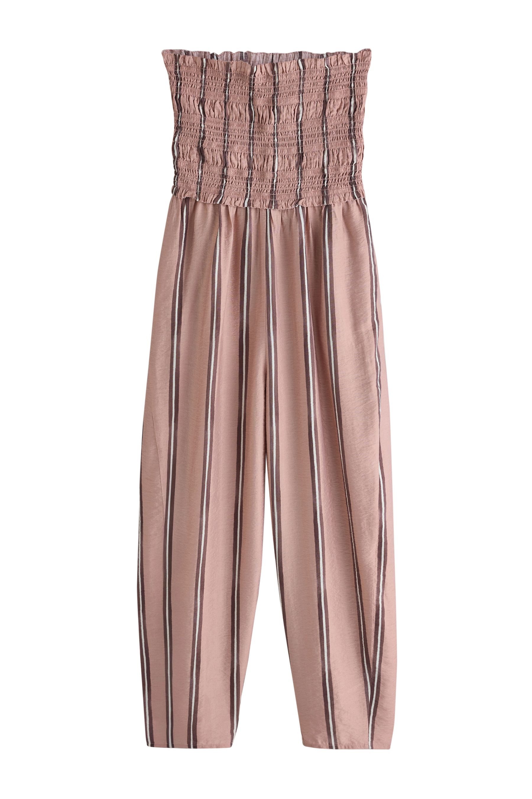 Next Jumpsuit Bandeau-Jumpsuit mit Raffung und Barrel-Bein (1-tlg)