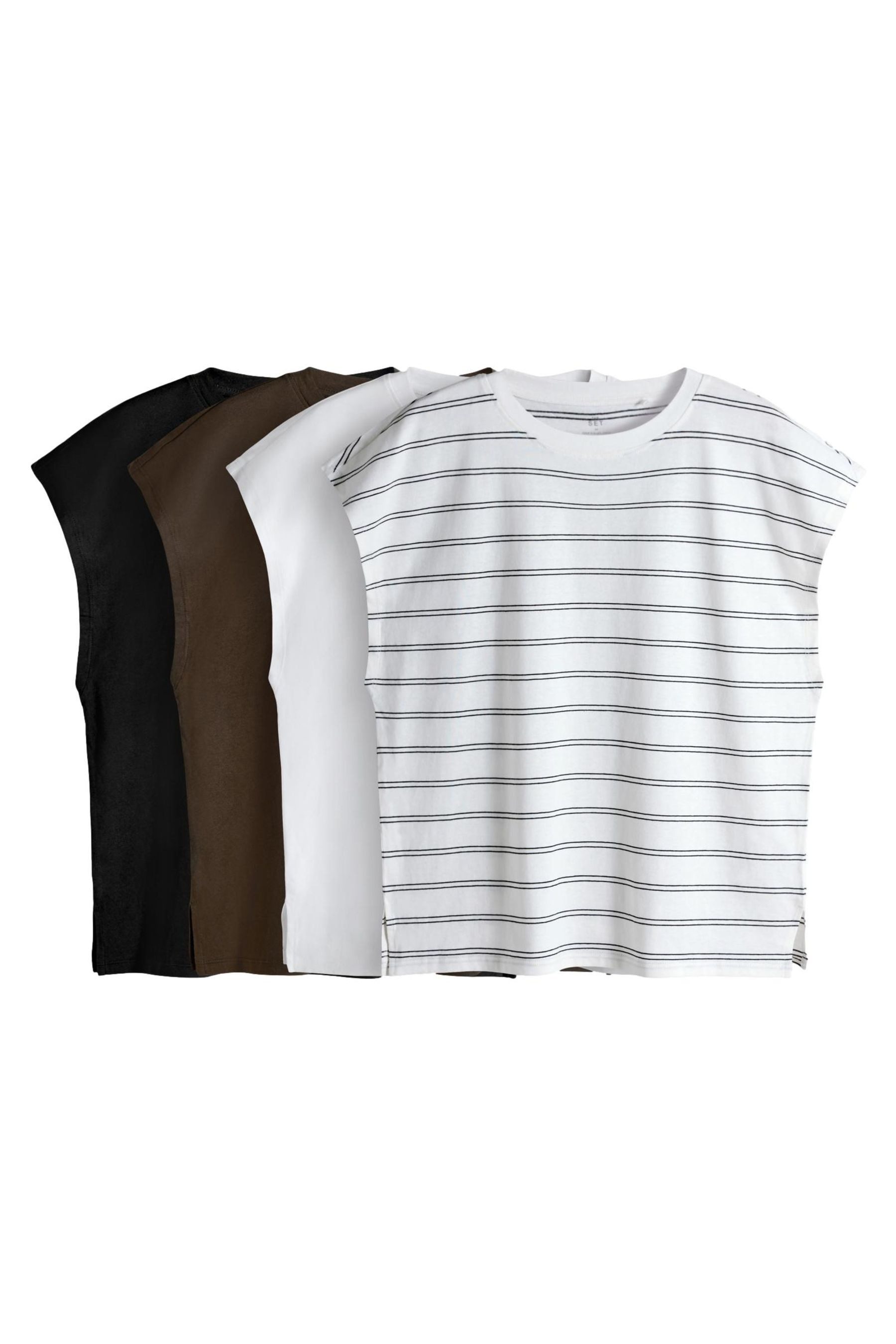 The Set T-Shirt The Set 4er-Pack T-Shirts, überschnittene Ärmel (4-tlg)