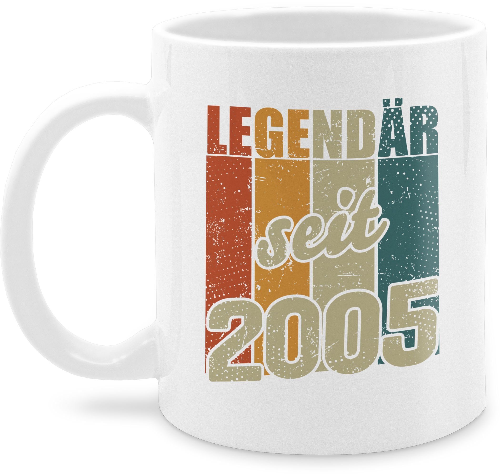 Shirtracer Tasse Legendär seit 2005, Keramik, 18. Geburtstag Tasse 2 Weiß