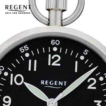 Regent Taschenuhr Regent Herren Taschenuhr Analog Gehäuse, (Analoguhr), Herren Taschenuhr rund, extra groß (ca. 43mm), Edelstahl, Elegant