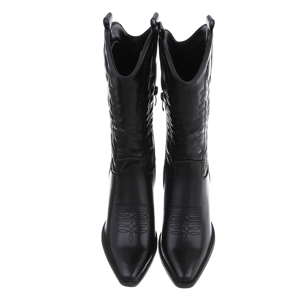 Ital-Design Damen Cowboyboots Western Westernstiefel (87379000) Blockabsatz Stiefel in Schwarz – Bild 4 von 5