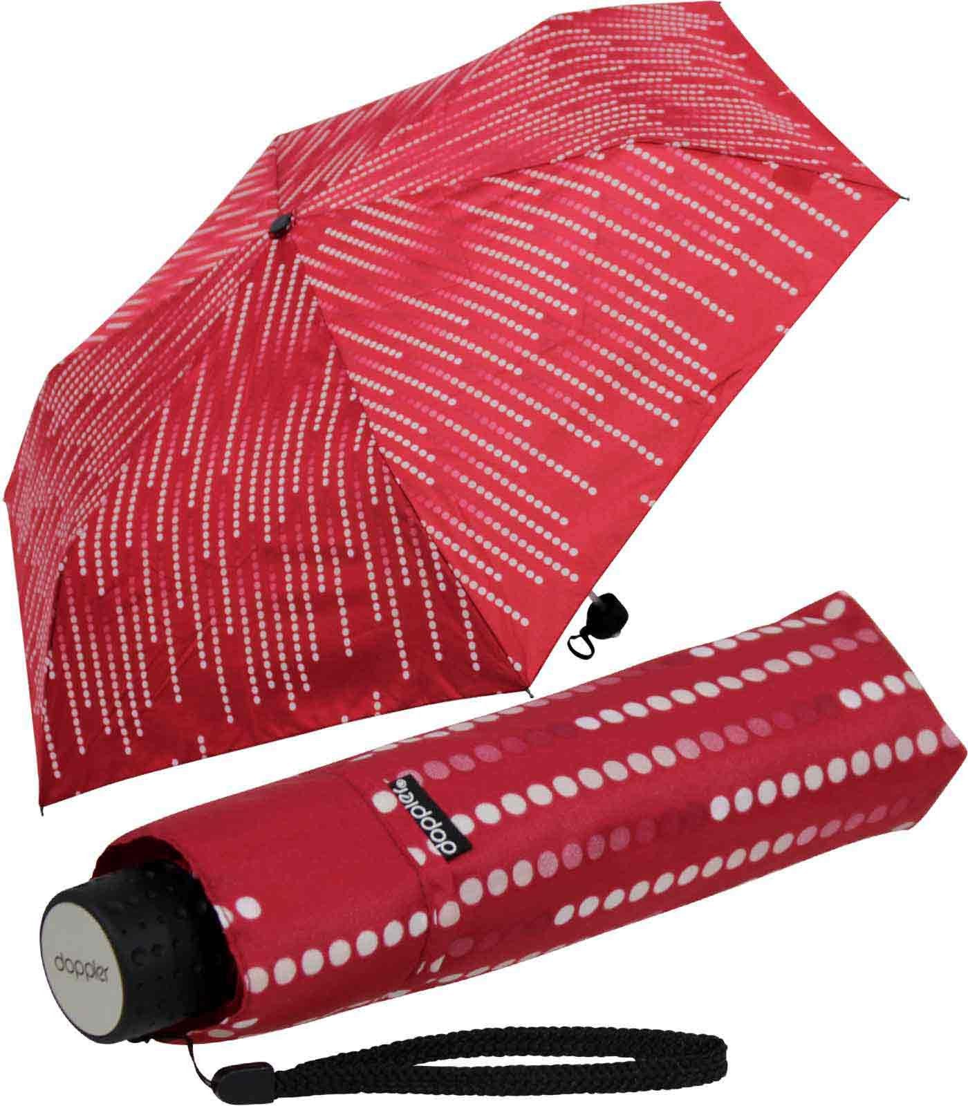 jede rot passt Schirm, Taschenregenschirm besonders doppler® Super-Mini Glamour, Damen Tasche in Havanna leichter UV-Schutz kleiner und -