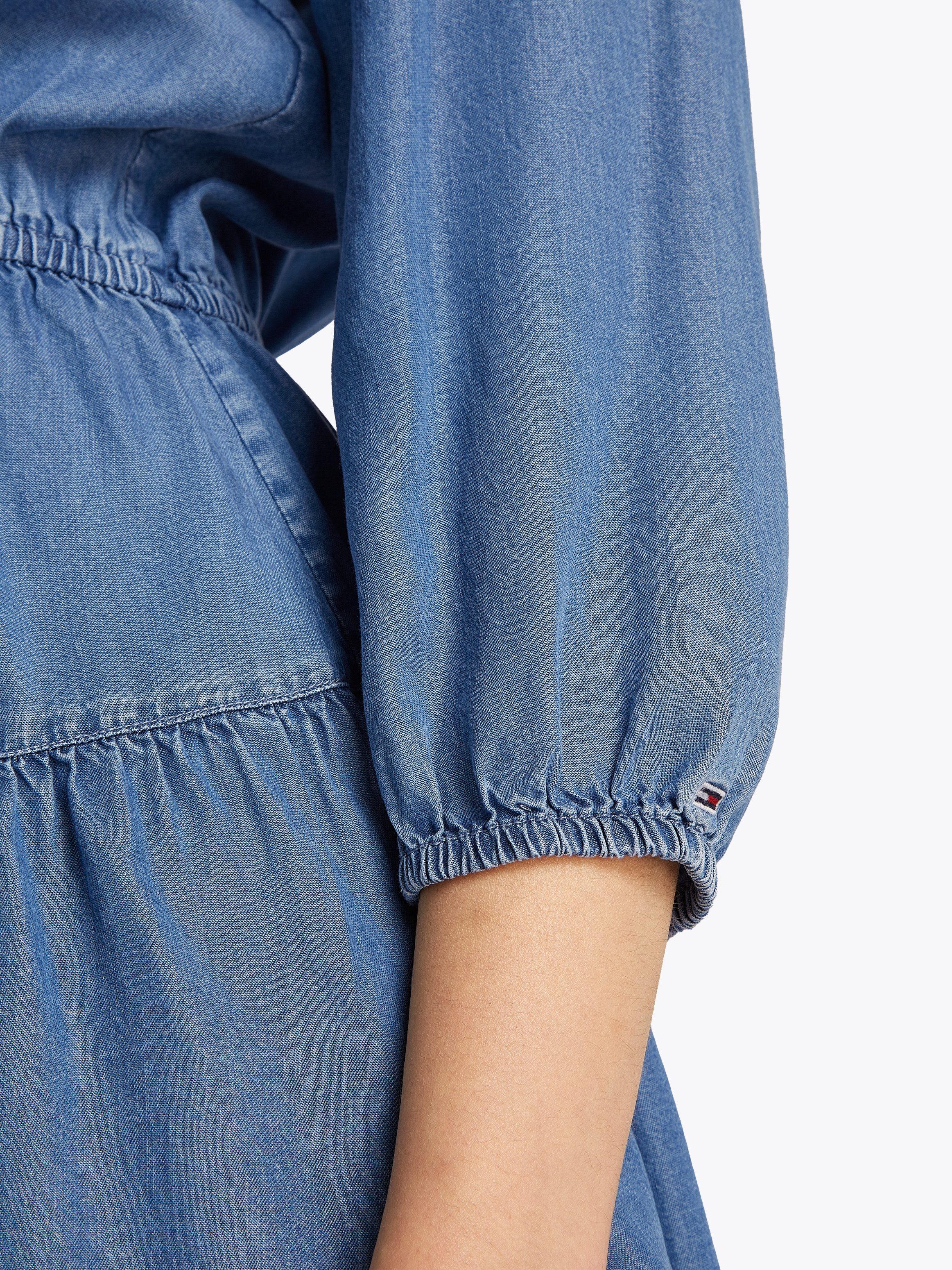 Tommy Jeans Blusenkleid TJW CHAMBRAY MINI DRESS EXT mit Volant, in Mini-Länge