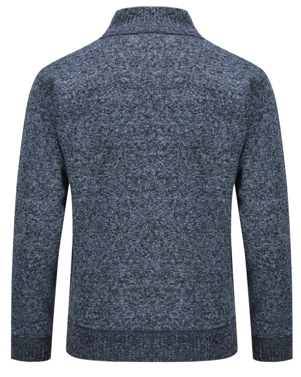 Allthemen Cardigan gefütterte Strickjacke Grobstrick Pullover Warm Übergangsjacke Winter – Bild 3 von 5