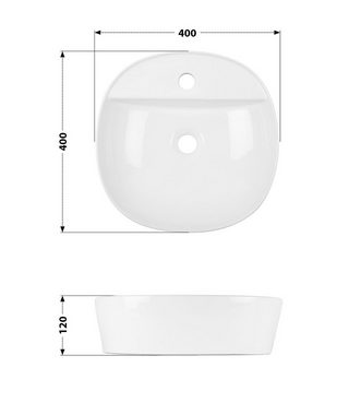 aquaSu Aufsatzwaschbecken »imaRa« (Aufsatz-Waschtisch, 1-St., Aufsatzwaschtisch), 40 cm, Keramik, Weiß, 561044