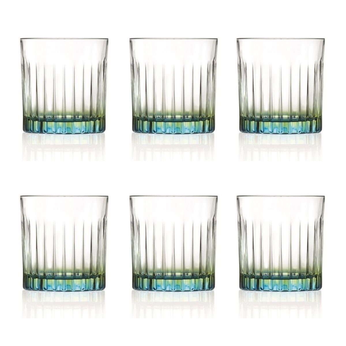 RCR Tumbler-Glas RCR Cristalleria Italiana, Wasserglas Gipsy, 6er Set, 360 m, Farbiger Boden