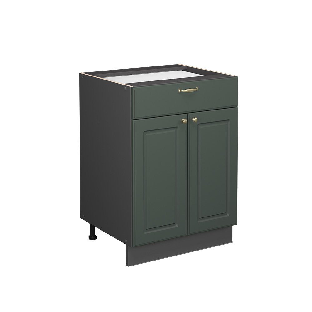 Vicco Unterschrank Fame-Line, Grün-Gold Landhaus/Anthrazit 60cm, ohne Arbeitsplatte (1-St)