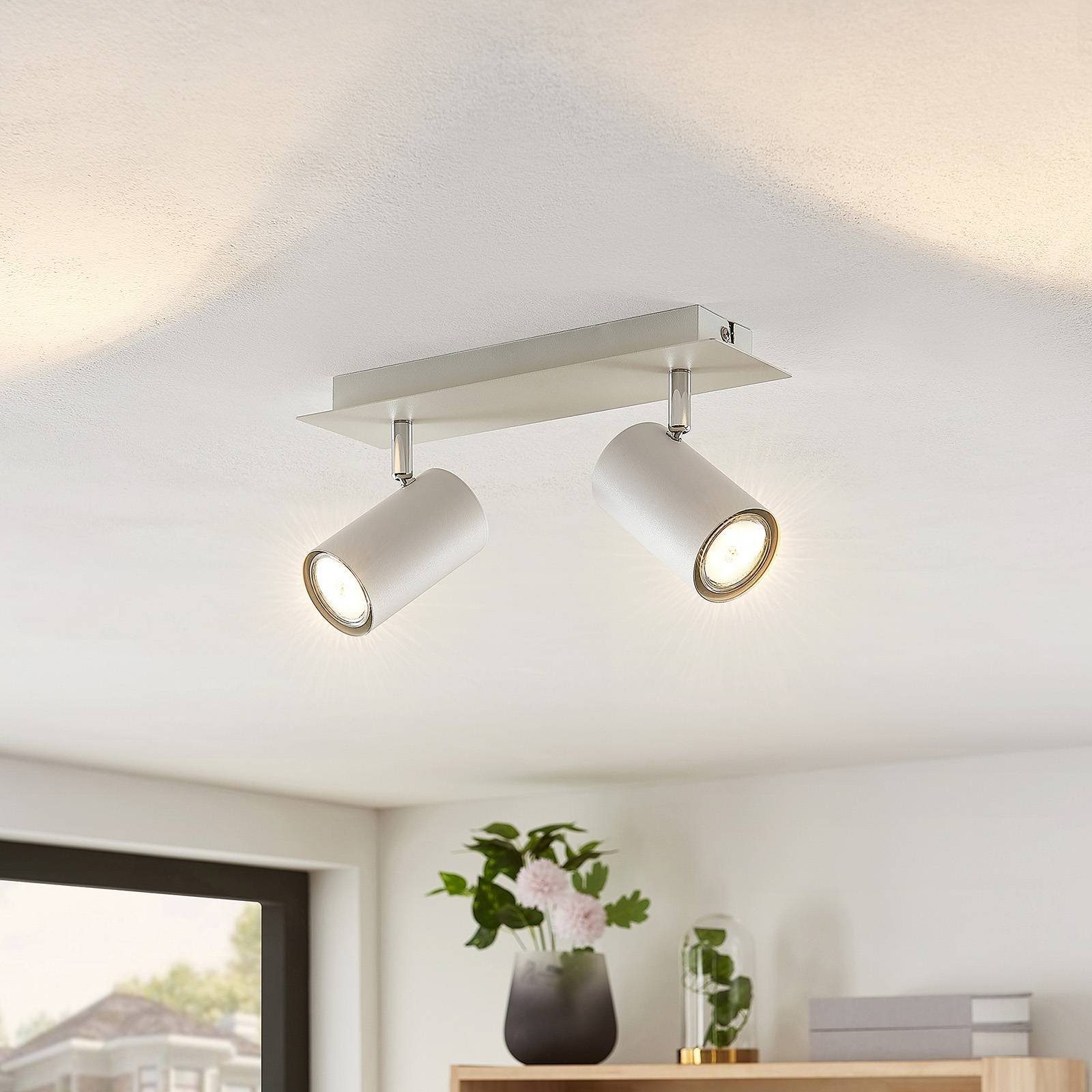 Lindby Deckenstrahler Joffrey, Metall, Weiß IP20, 2 x 10 W LED