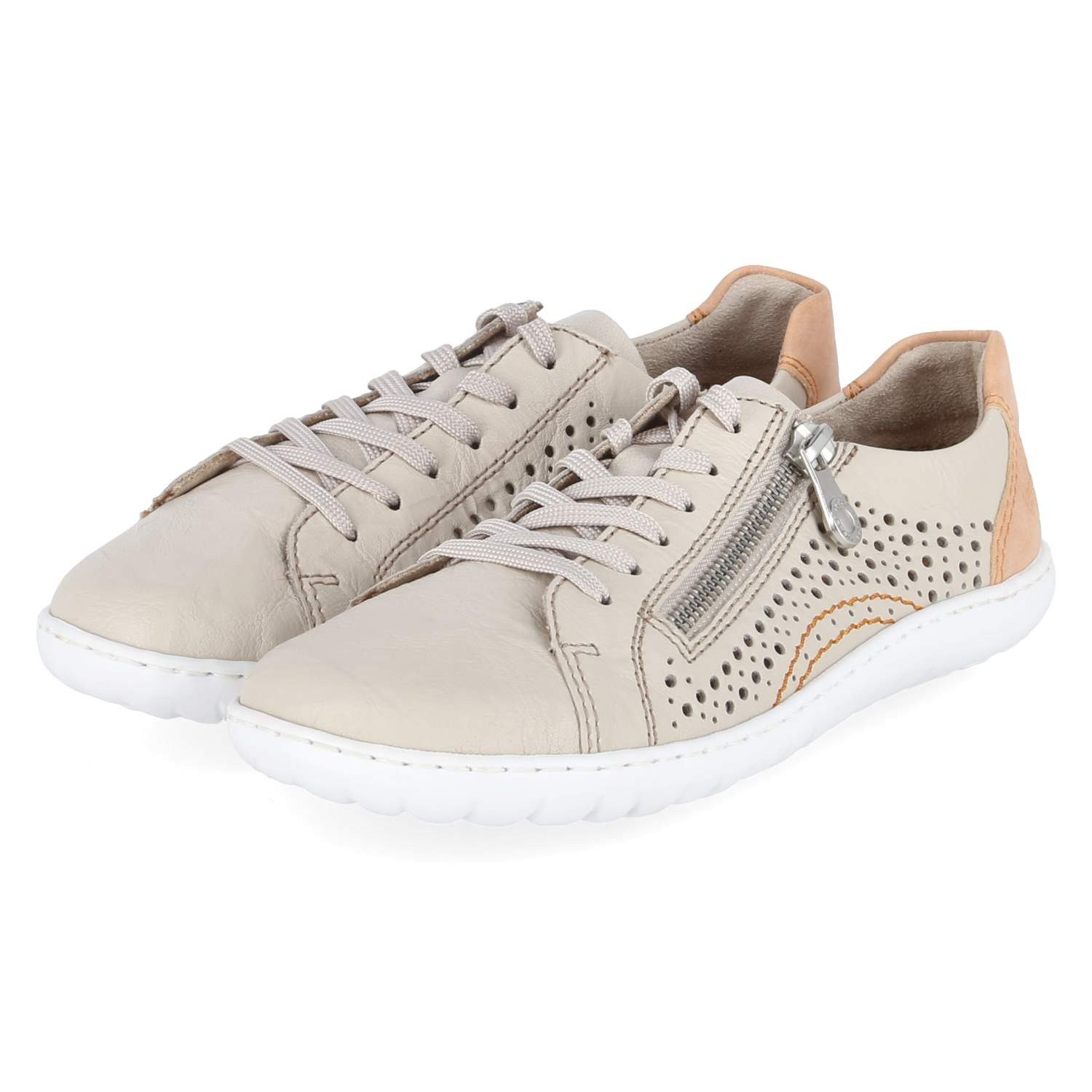 Rieker Rieker 52824-60 Damen Leder und Synthetik beige Schnürschuh
