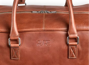 PURE Leather Studio Reisetasche Reisetasche CANOPUS, Echtleder Weekender Handgepäck Duffle Bag mit 15,6 Zoll Laptopfach