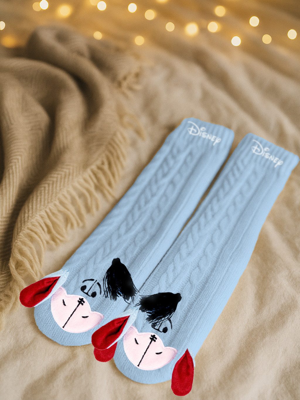 United Labels® Haussocken Disney I-Aah Esel Hüttensocken Winnie Puuh Kuschelsocken Sherpa