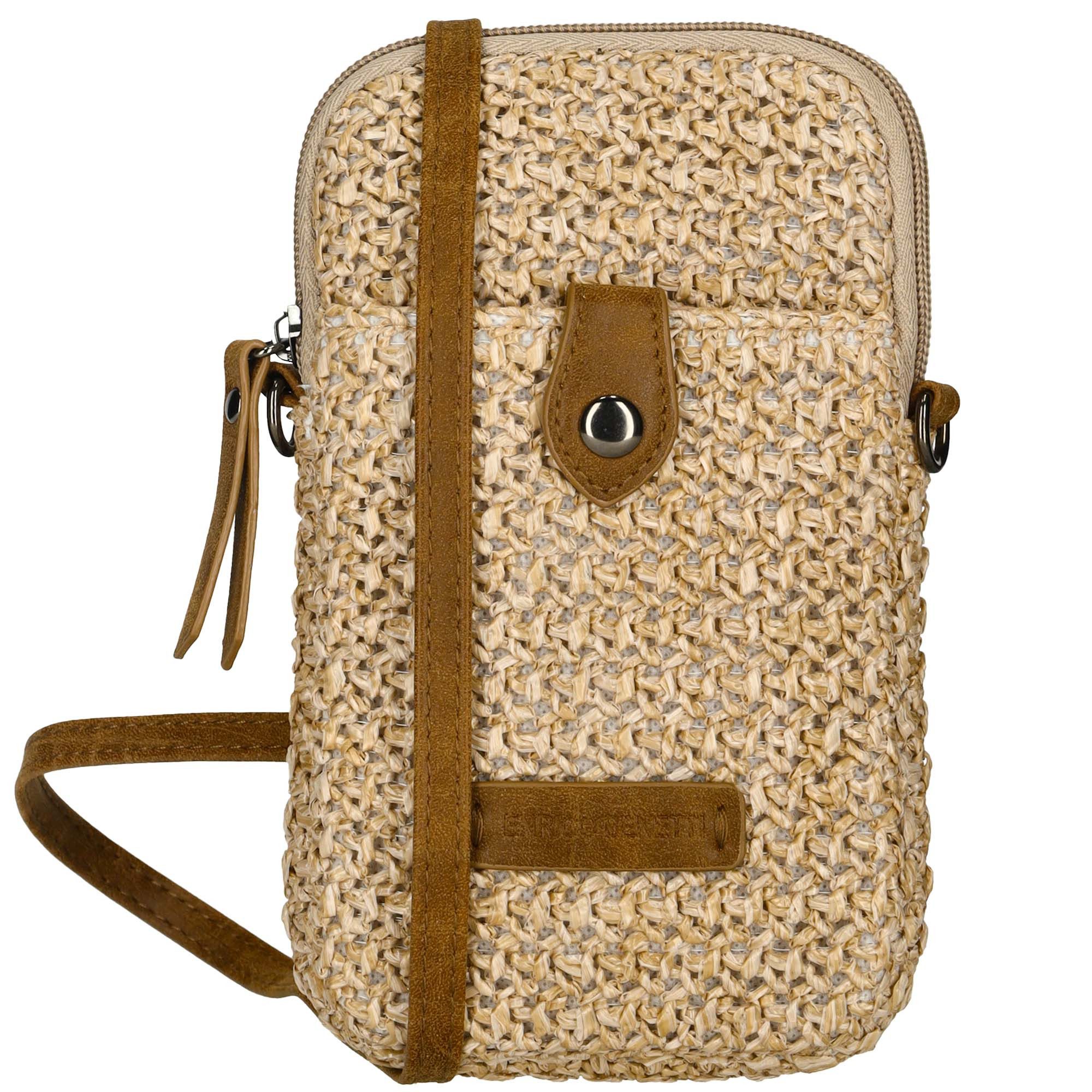 Enrico Benetti Handytasche zum umhängen Kleine Handyumhängetasche (Crossbody Tasche Damen, in toller Bastoptik), Kompatibel mit Apple iPhone 13, 14, 15, 16 Pro, Pro Max, Plus