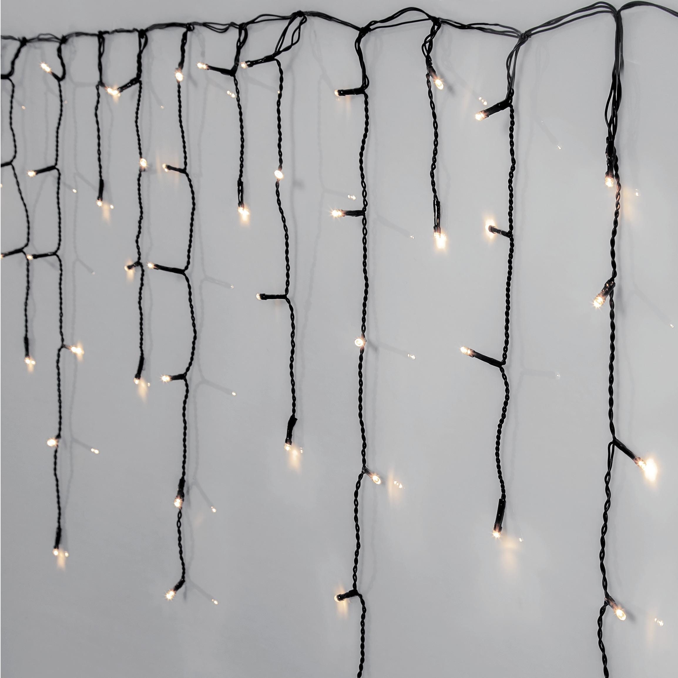 STAR TRADING LED Lichtleiste LED Eiszapfen-Lichterkette Crispy Ice White, 960 LEDs, 24m, IP44