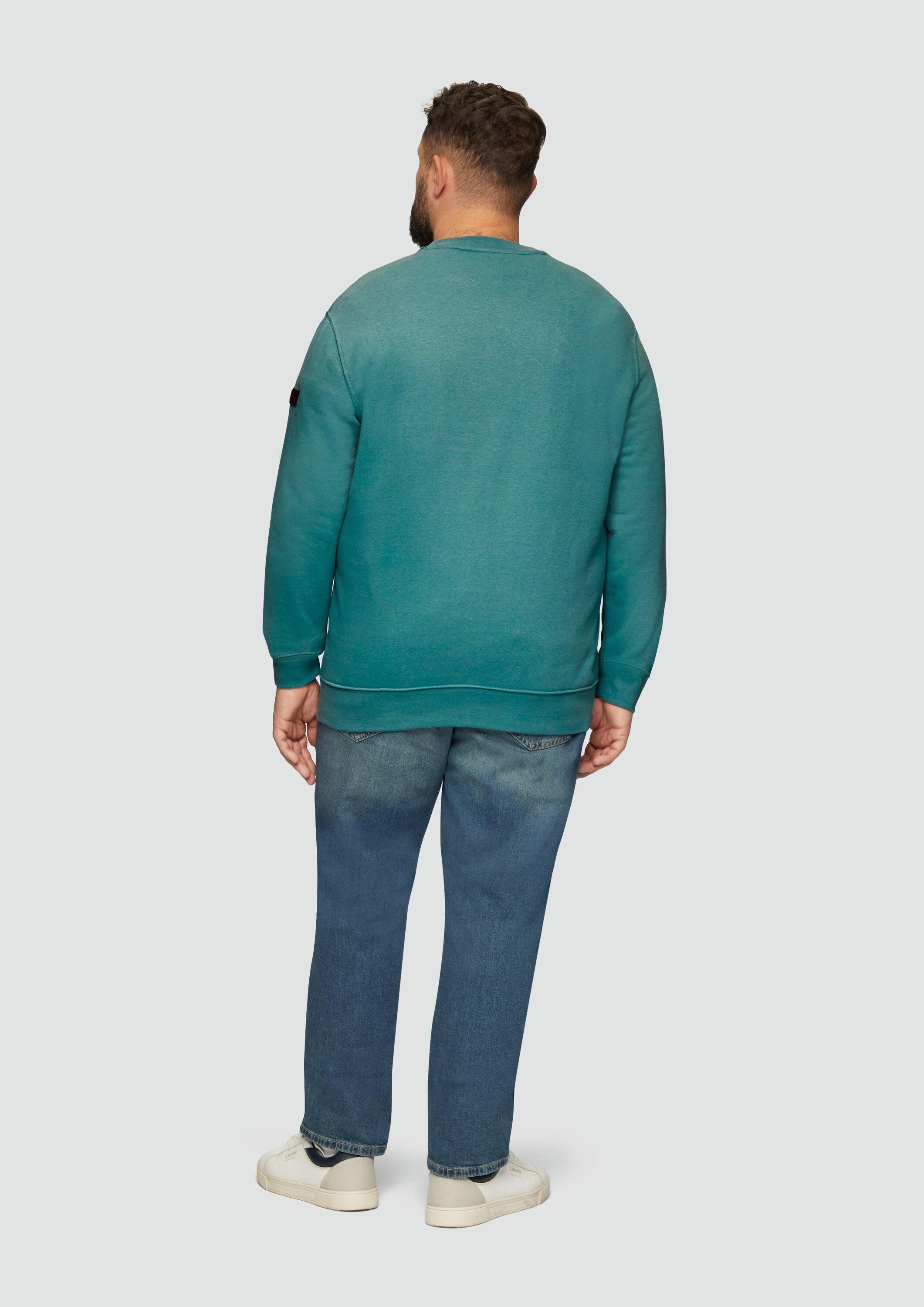 s.Oliver Sweatshirt Sweatshirt Sweatshirt mit Flock-Print