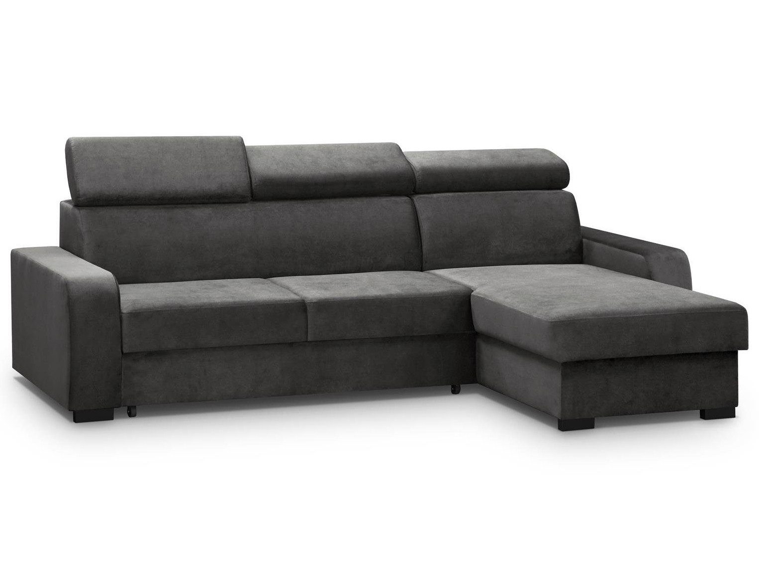 Beautysofa Ecksofa FOX II mit Schlaffunktion, Bettkasten, verstellbare Kopfstützen, L-Form Sofa mit universeller Ottomane