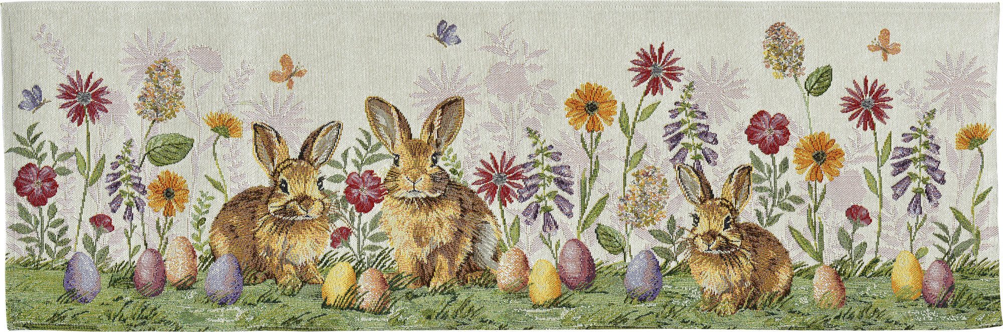sander table + home Tischdecke Tischläufer "Two bunnies", Gobelin Blumen