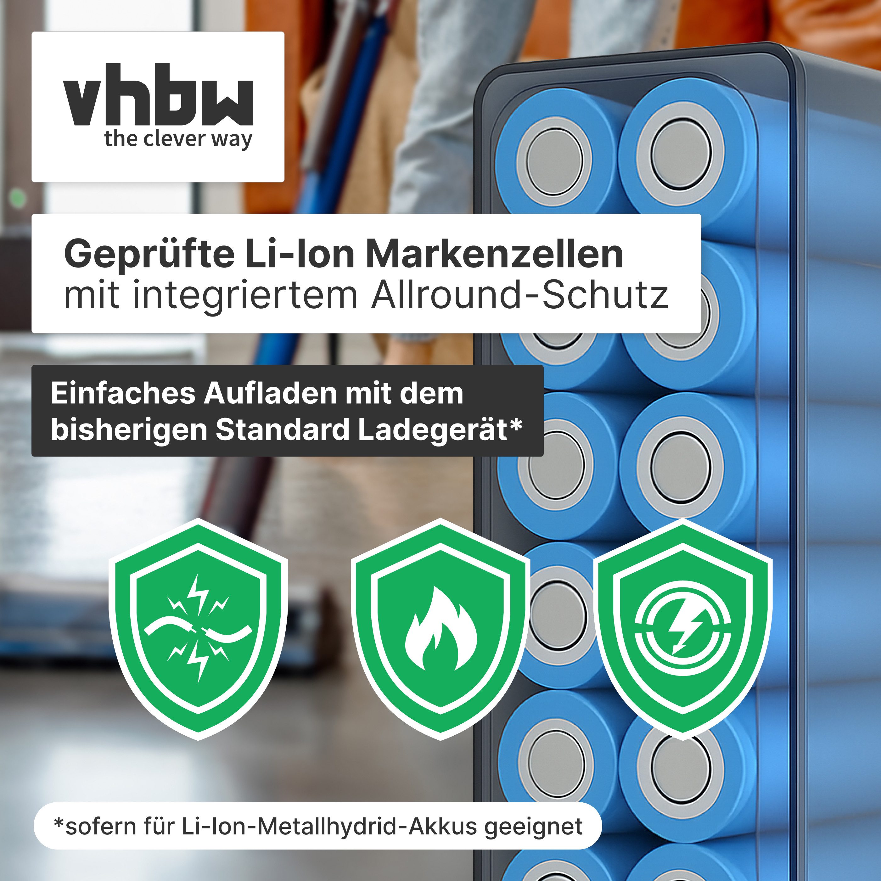 vhbw passend für Dyson V15 Detect Complete Plus, Detect Absolute, Detect Co Staubsauger-Akku Akku Li-Ion 3600 mAh (25,2 V, 1 St), Leistungsfähiger Austausch-Akk – Bild 5 von 5