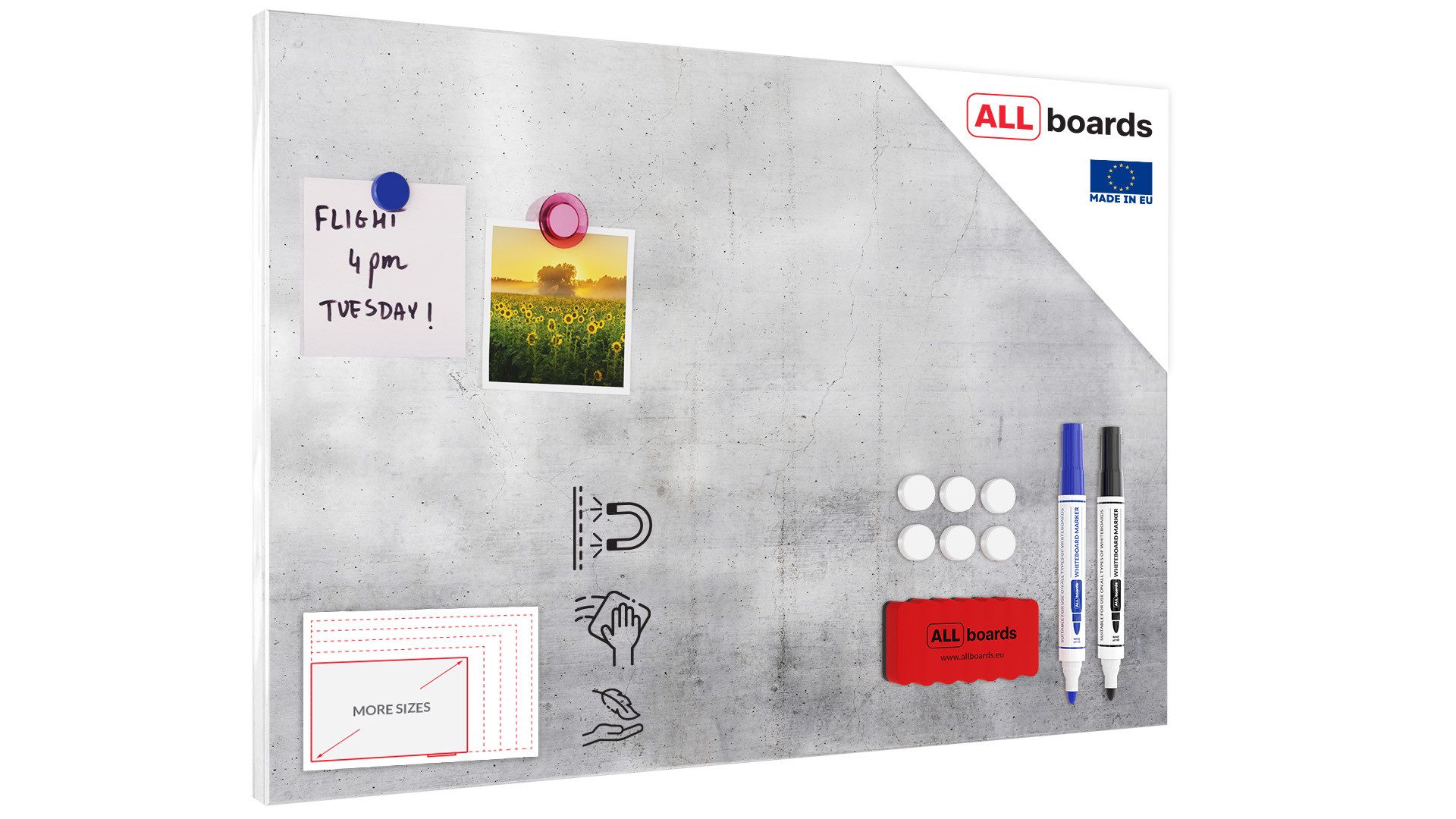 ALLboards Magnettafel ALLboards Metallische Magnettafel, MetalBoard, ZEMENT