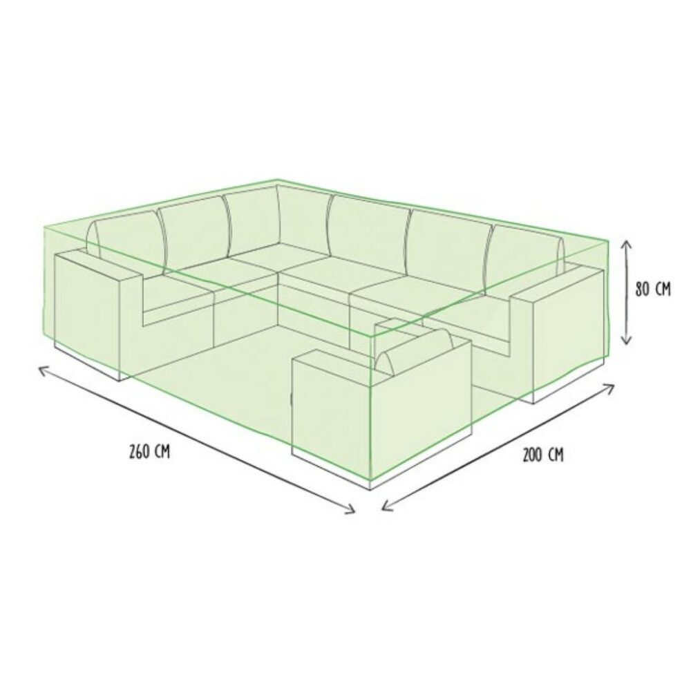PEREL Bogenhülle Perel Schutzhülle für Gartenmöbel, Grau, rechteckig, 260 cm x 200 cm x – Bild 3 von 4
