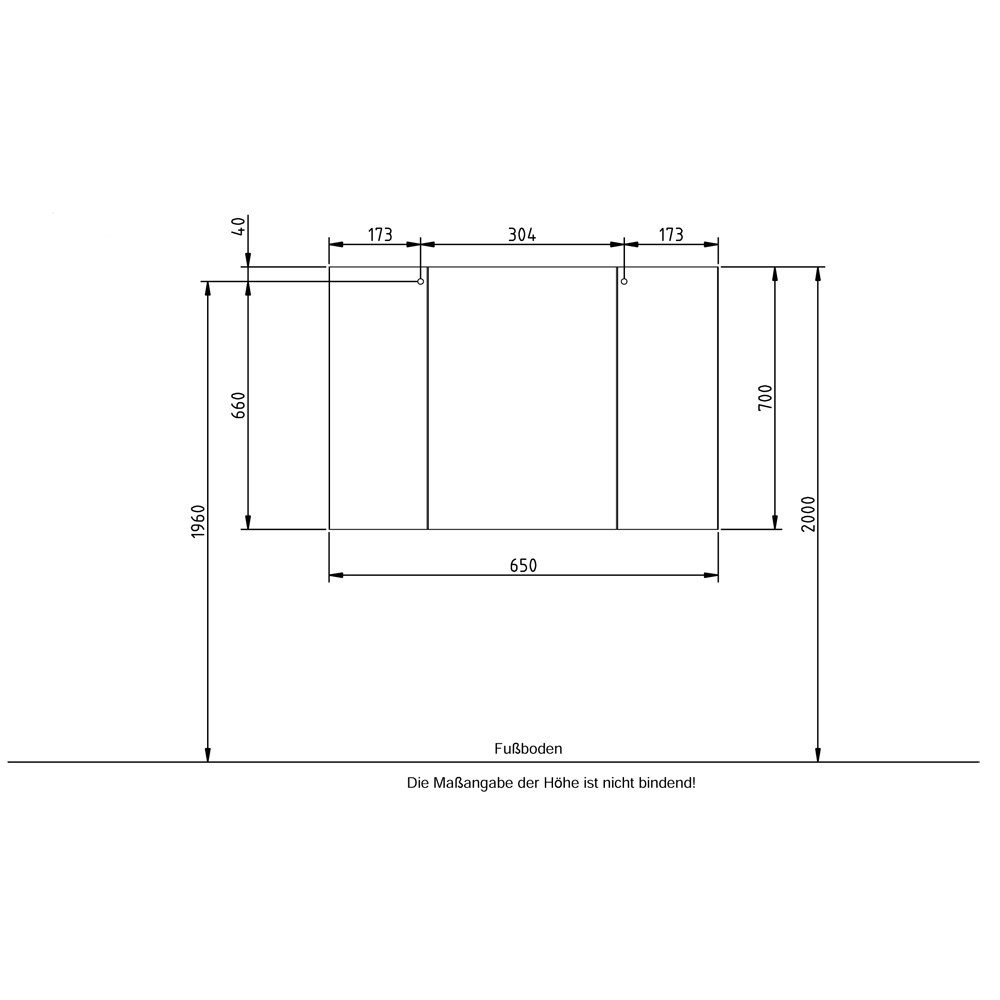 Lomadox Spiegelschrank QUEBEC-66 65 cm 65/70/16 inkl. cm B/H/T: ca. weiß LED-Aufsatzleuchte in Glanz