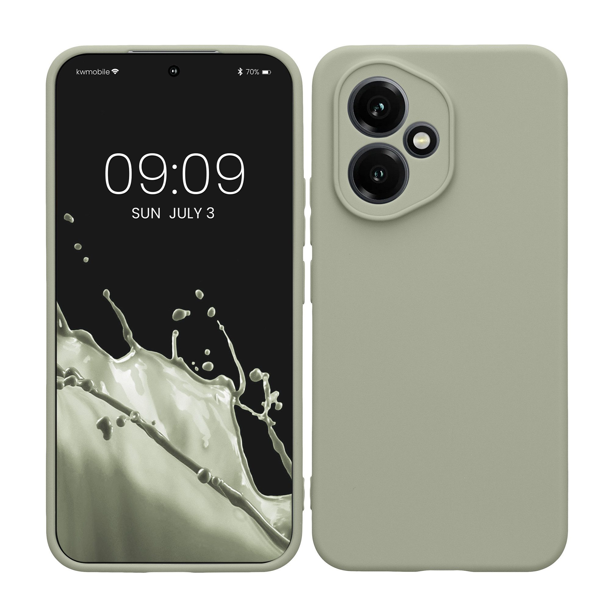 kwmobile Smartphone-Hülle Hülle für HONOR 400, Backcover Silikon - Soft Handyhülle - Handy Case in Graugrün