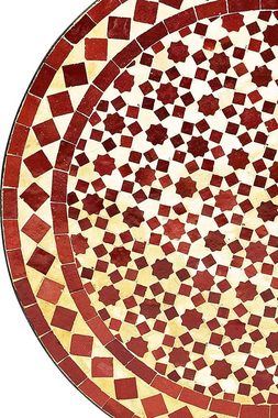 Marrakesch Orient & Mediterran Interior Gartentisch Mosaiktisch Albaicin 60cm rund, Beistelltisch, Gartentisch, Esstisch, Handarbeit