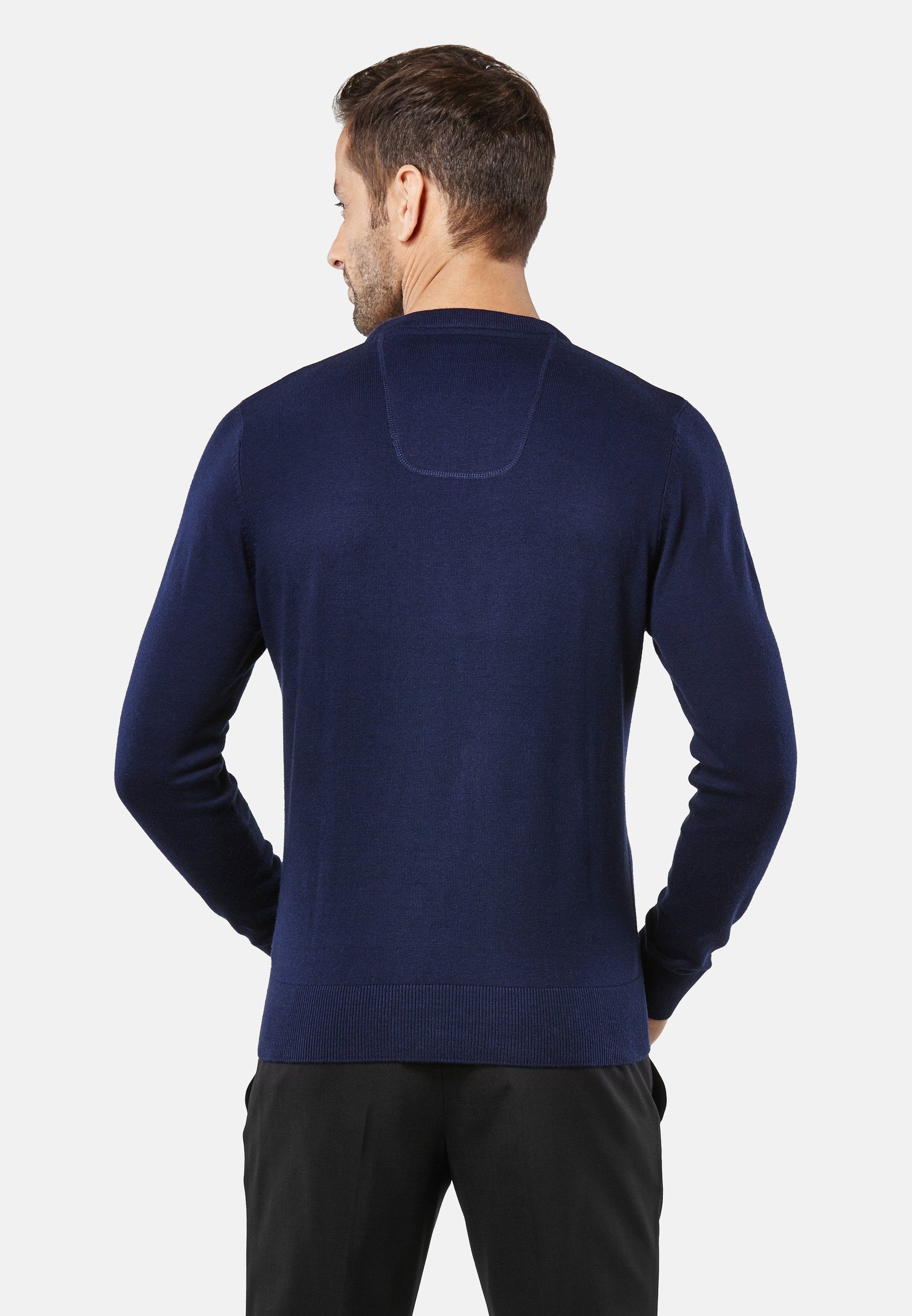 Vincenzo Boretti V-Ausschnitt-Pullover tailliert Round Neck